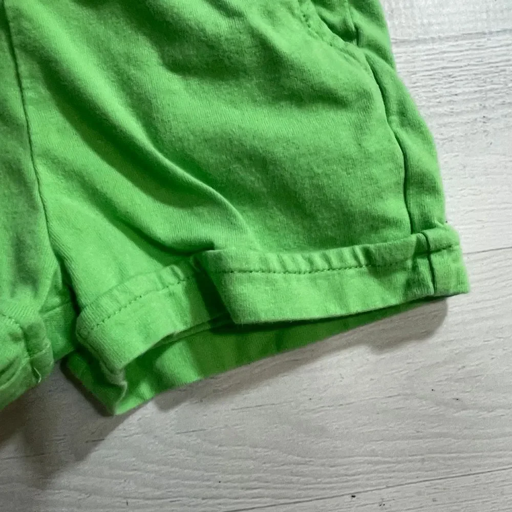 Hanna andersson girls lime green tumble‎ shorts 80/18-24 months